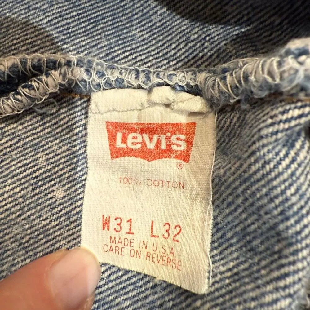 Vintage Acid Washed Levi's Denim Jeans Size 31 x 32 Made in USA